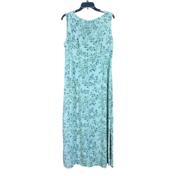 Vintage Rabbit Rabbit Rabbit Green Floral Empire Waist Maxi Dress Size 14W - Picture 2 of 8